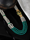 Side Kundan Brooch Layered Necklace