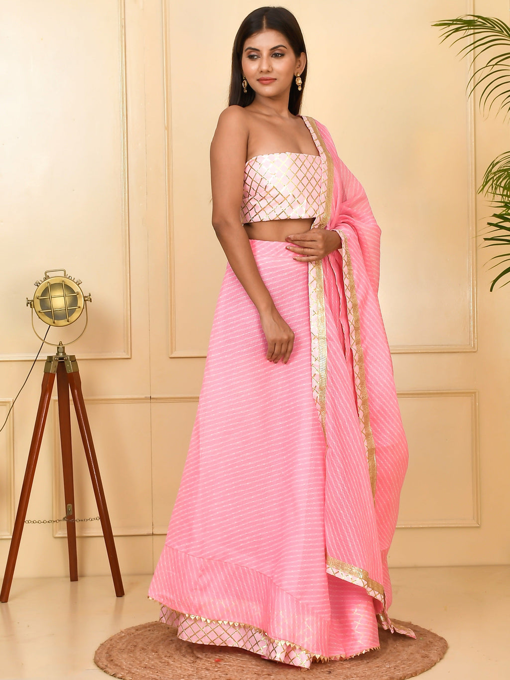 Glimmering Kota Doriya Ready to Wear Lehenga With Unstiched Blouse