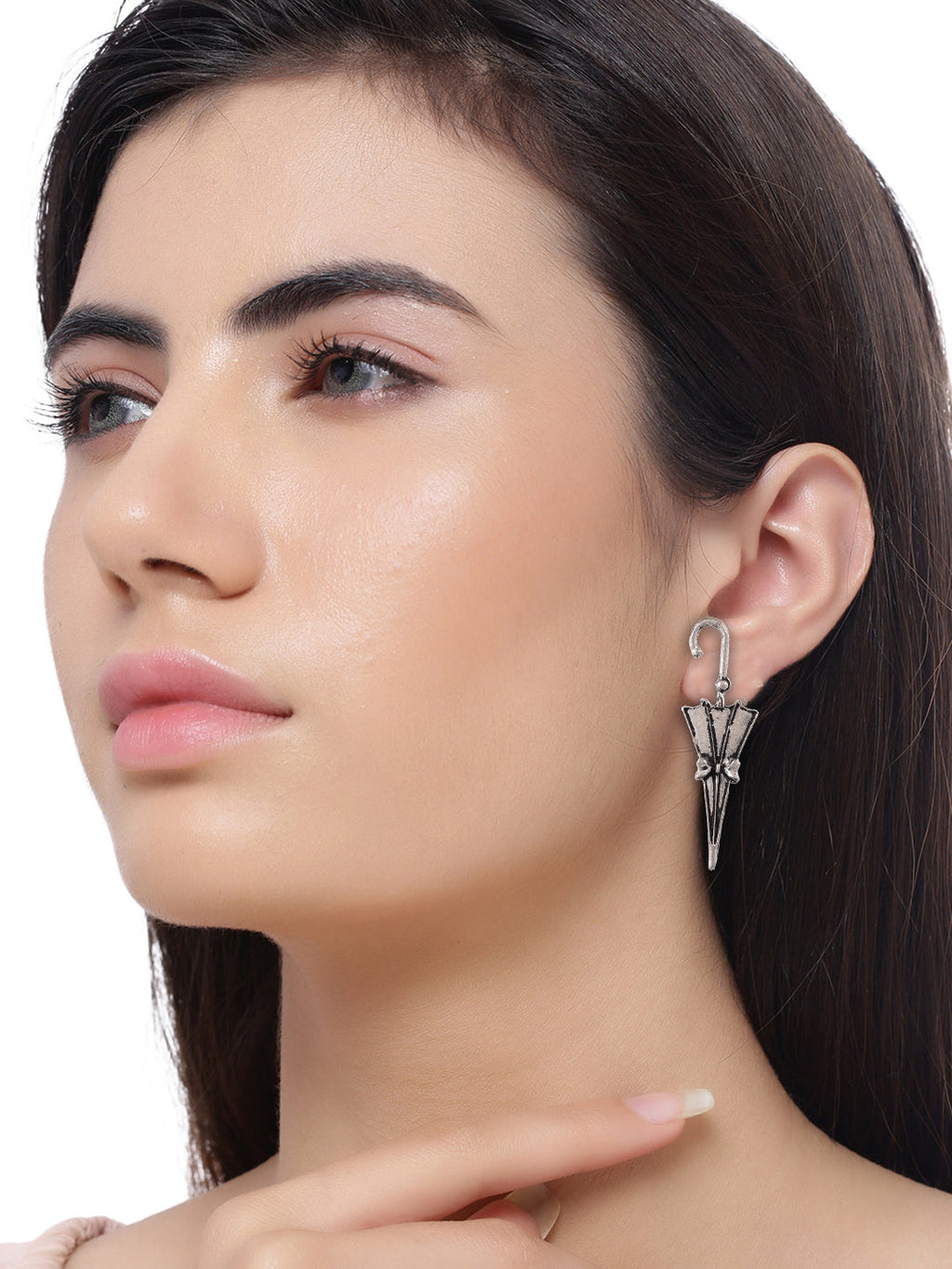 Oxidised Cute Umbrella Antique Earrings
