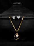 Gold Plated AD Stone Studded Pendant Jewellery Set
